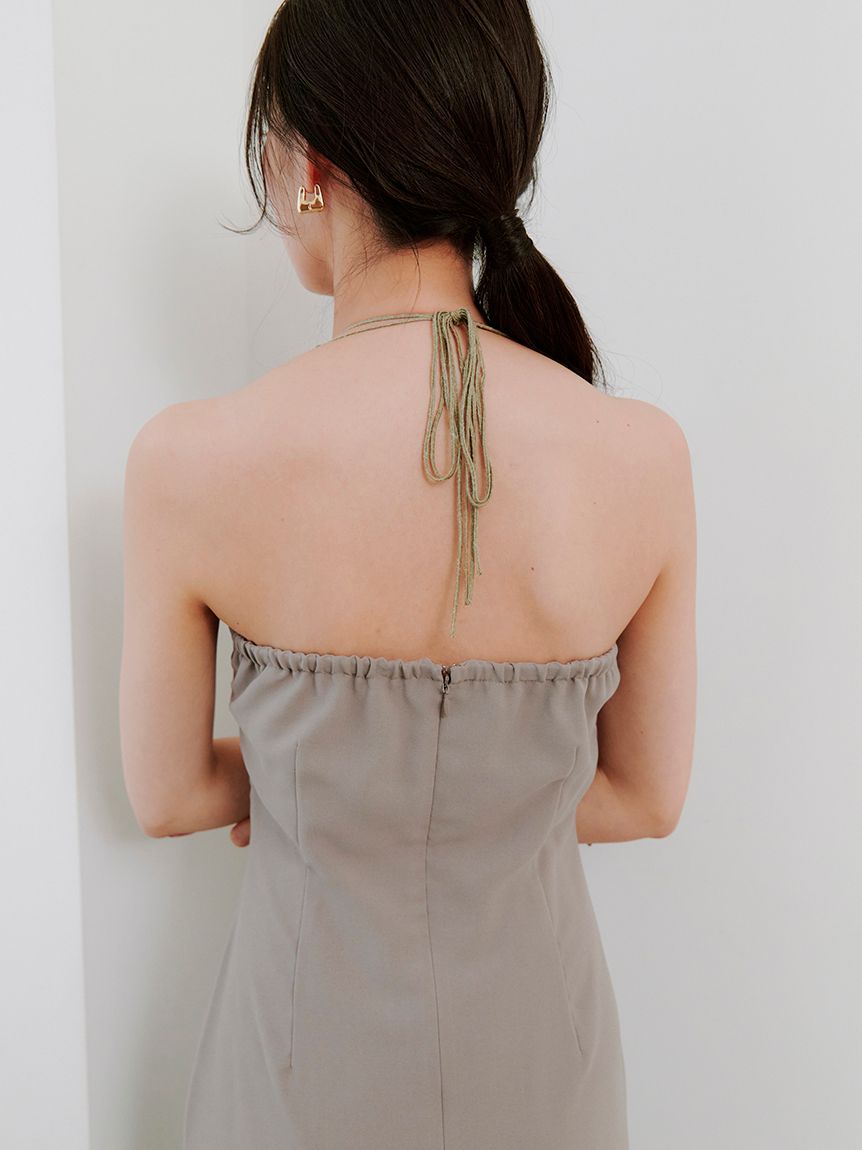 カシュクールニットセットホルターワンピース(マキシ・ロング