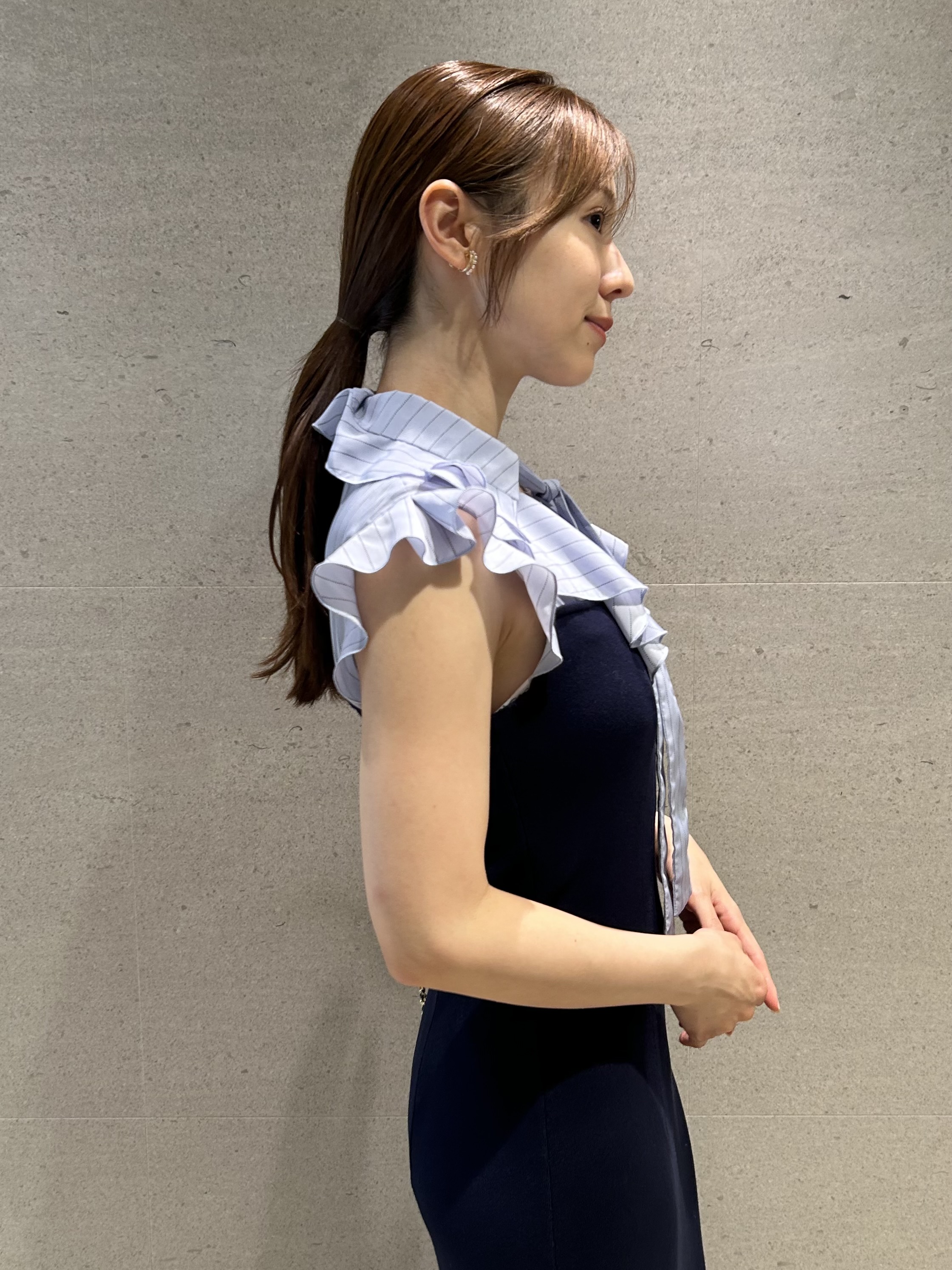 Sustainableフリルカラードッキングワンピース(マキシ・ロング