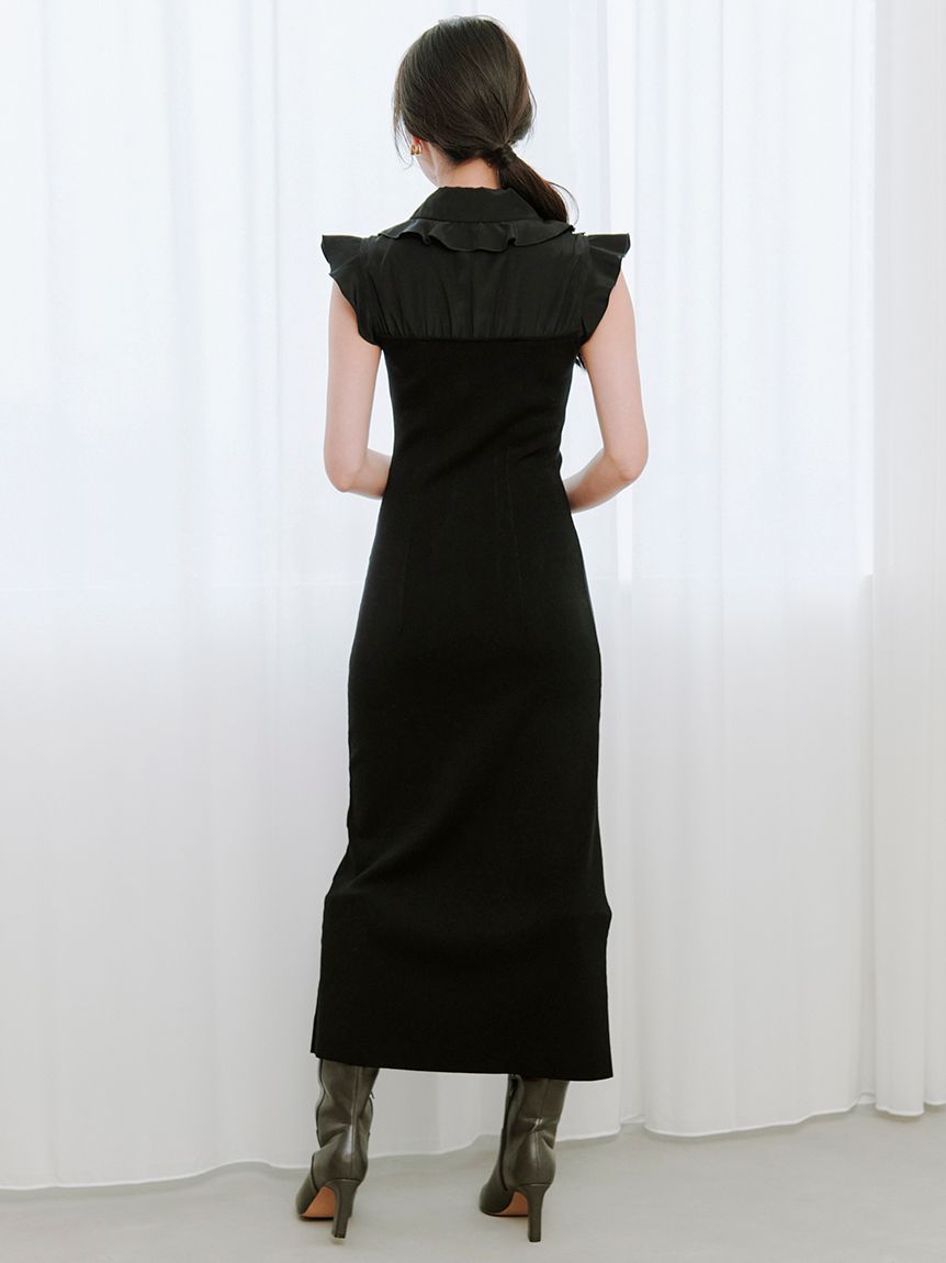 新作新品♥️SNIDEL Sustainableフリルカラードッキングワンピース Sustainableフリルカラードッキングワンピース(マキシ・ロング