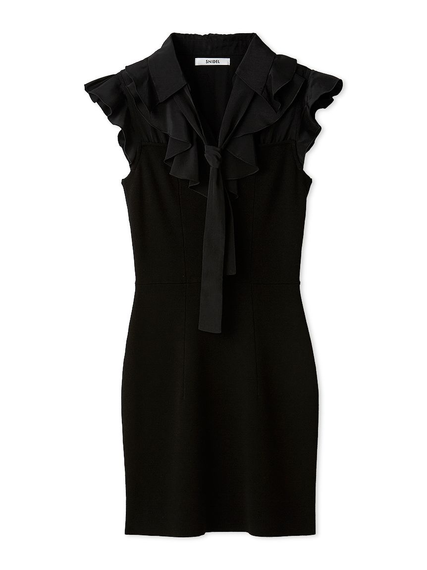 Sustainableフリルカラードッキングミニワンピース(ミニワンピース