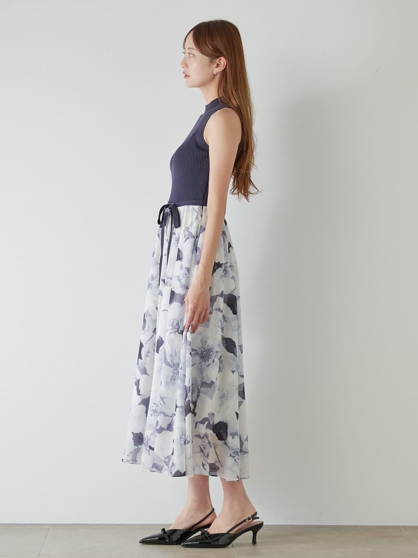 snidel ノースリニットドッキングワンピース カーディガンセット ノースリニットドッキングワンピース(マキシ・ロングワンピース