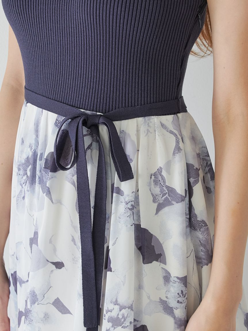 ノースリニットドッキングワンピース(マキシ・ロングワンピース