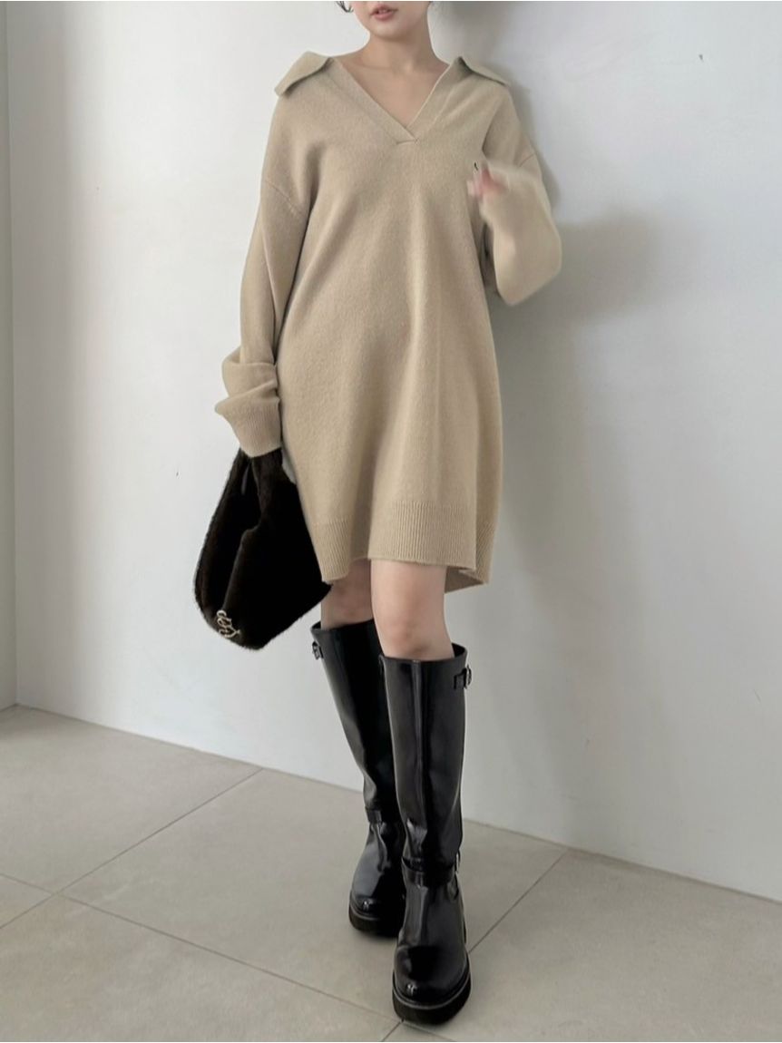 SNIDEL for LACOSTE♡別注 スキッパーリブニットワンピース 36 新品未使用 SNIDEL LACOSTEスキッパーリブニットワンピース - メルカリ