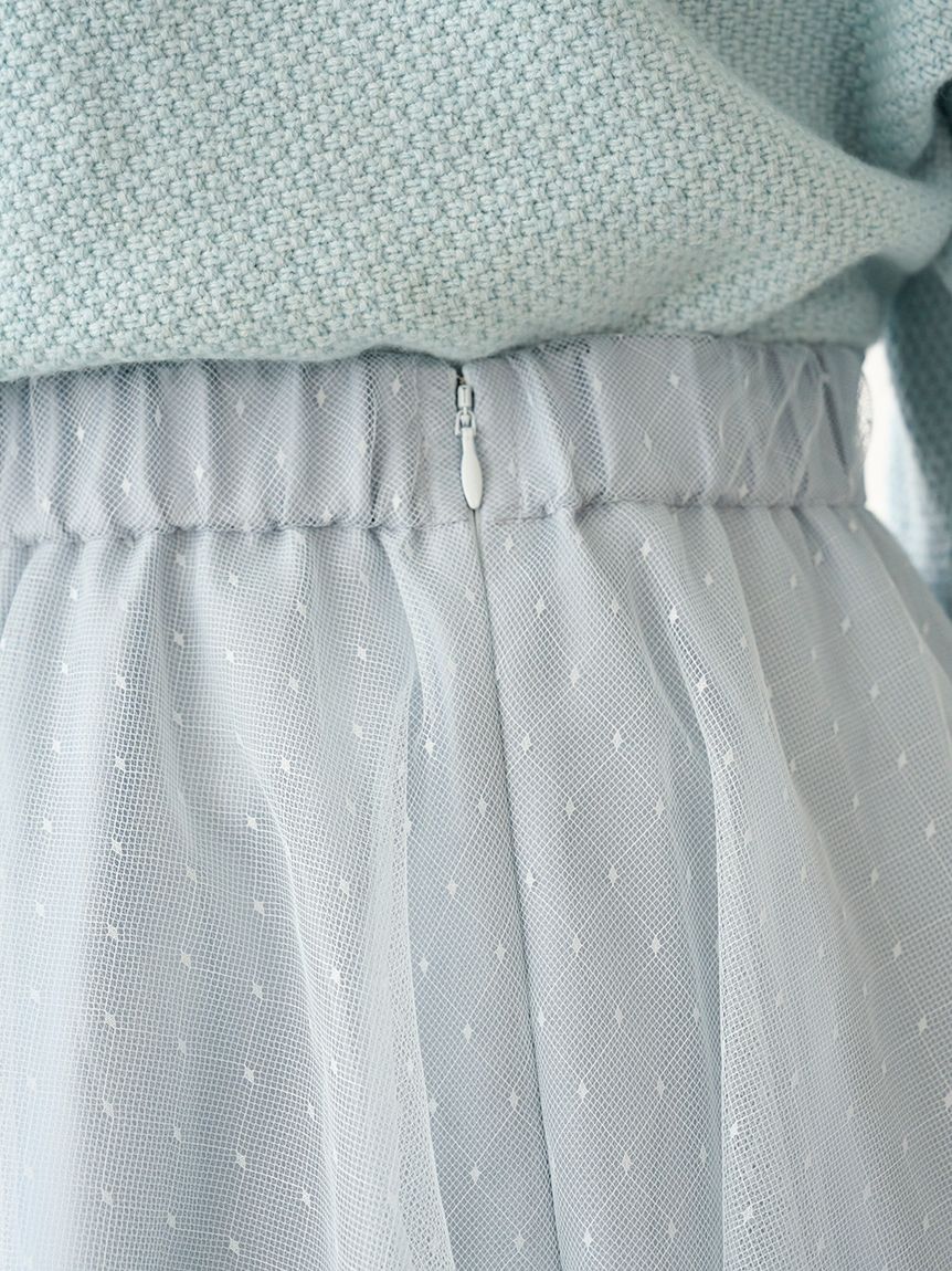 チュールスカートセットカーディガン(トップス＆ボトムセット