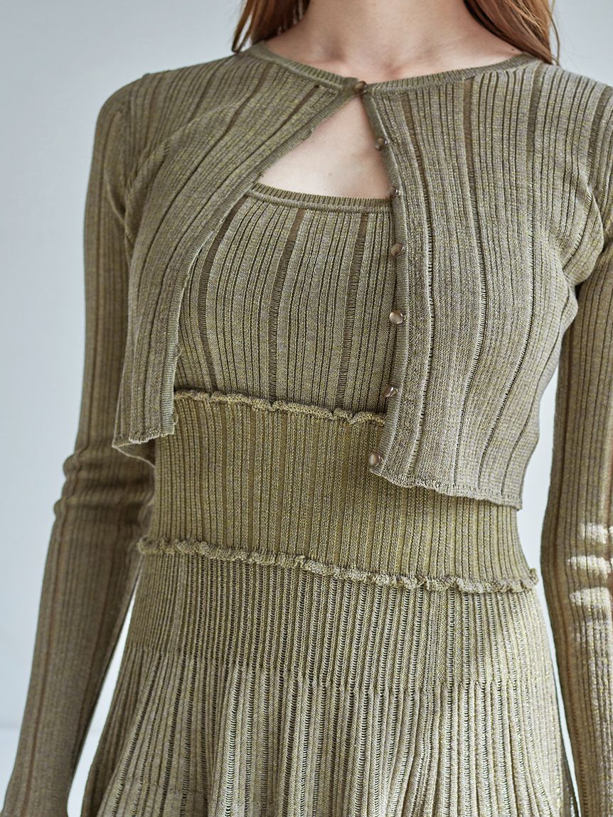 レースクロシェカーデセットワンピース(マキシ・ロングワンピース レースクロシェカーデセットワンピース(マキシ・ロングワンピース