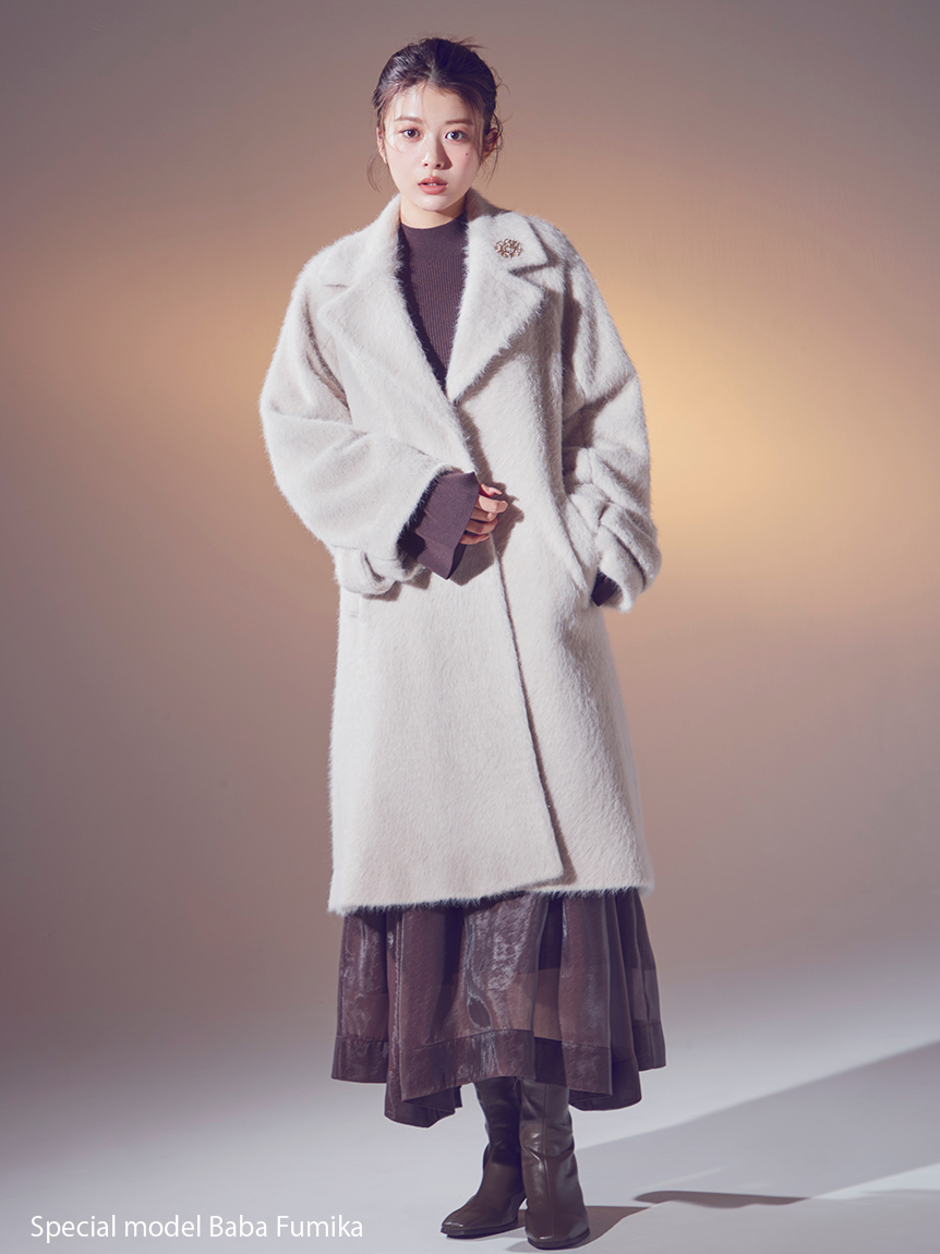 Sustainableコールドショルダーニットワンピース(マキシ・ロング