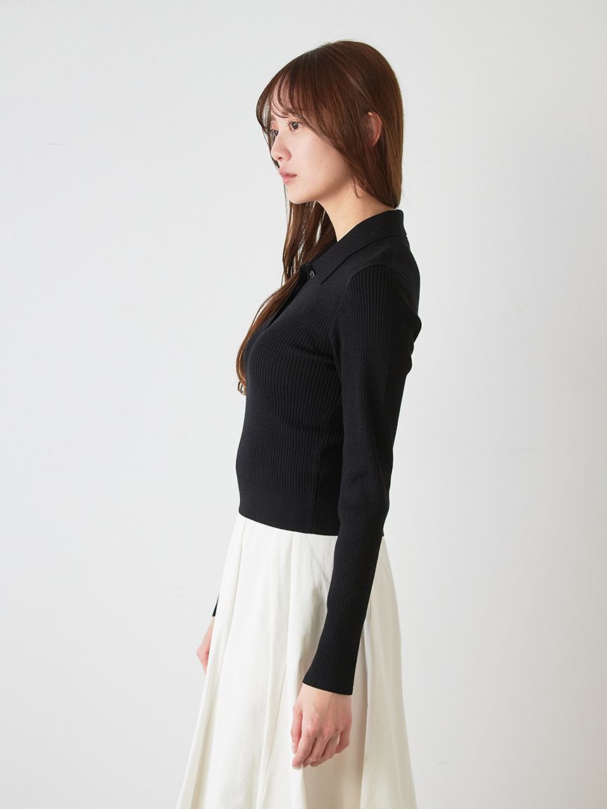 sola_unica様 スカーフ付きポロニット×フレアスカートセット(トップス＆ボトムセット