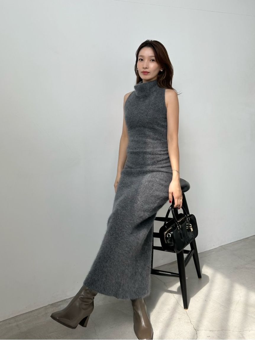 HIGH QUALITY】メリノウールアメスリニットワンピース(マキシ・ロング