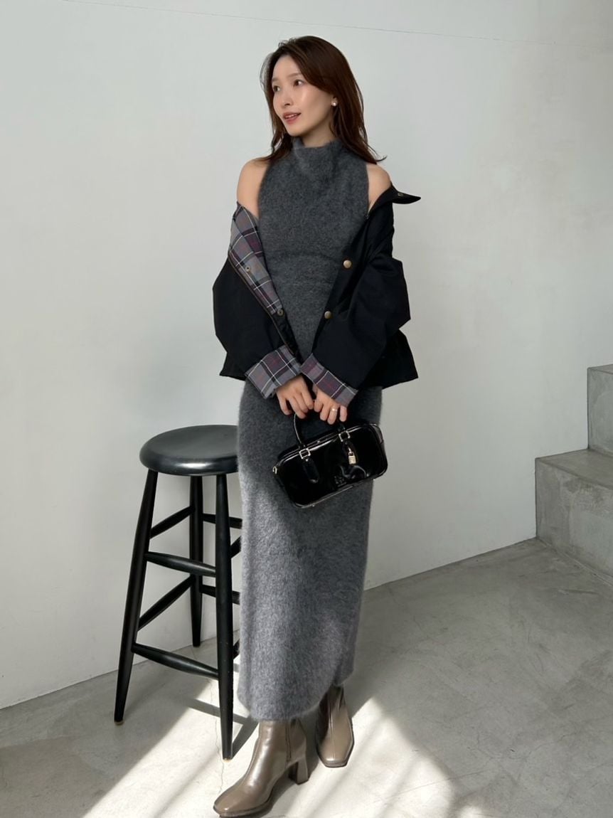 HIGH QUALITY】メリノウールアメスリニットワンピース(マキシ・ロング