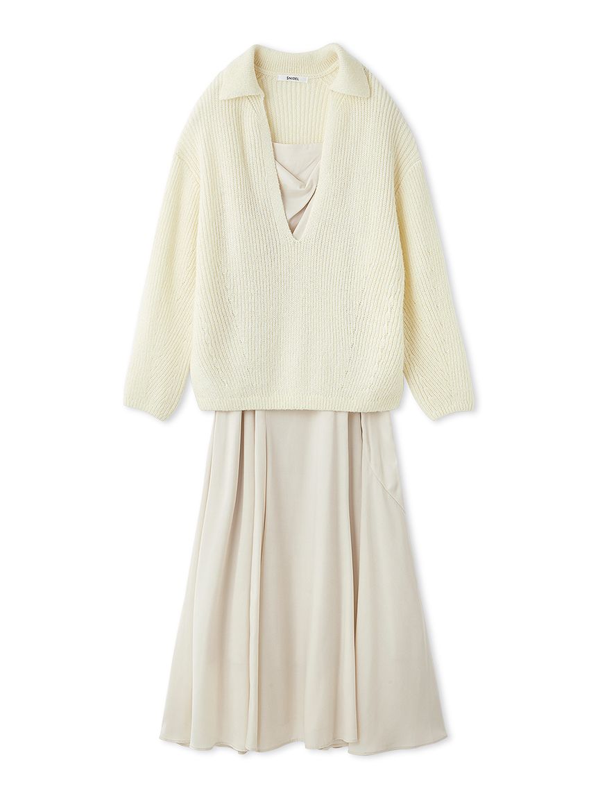 キーネックニットセットキャミワンピース(マキシ・ロングワンピース