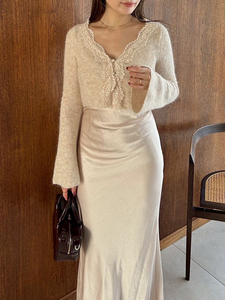 キャミワンピースモヘアカーディガンセット(マキシ・ロングワンピース