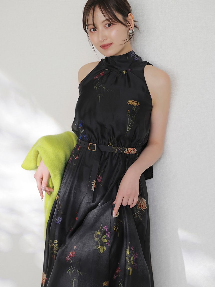 Sustainableフラワーモチーフワンピース×ボレロセット(マキシ