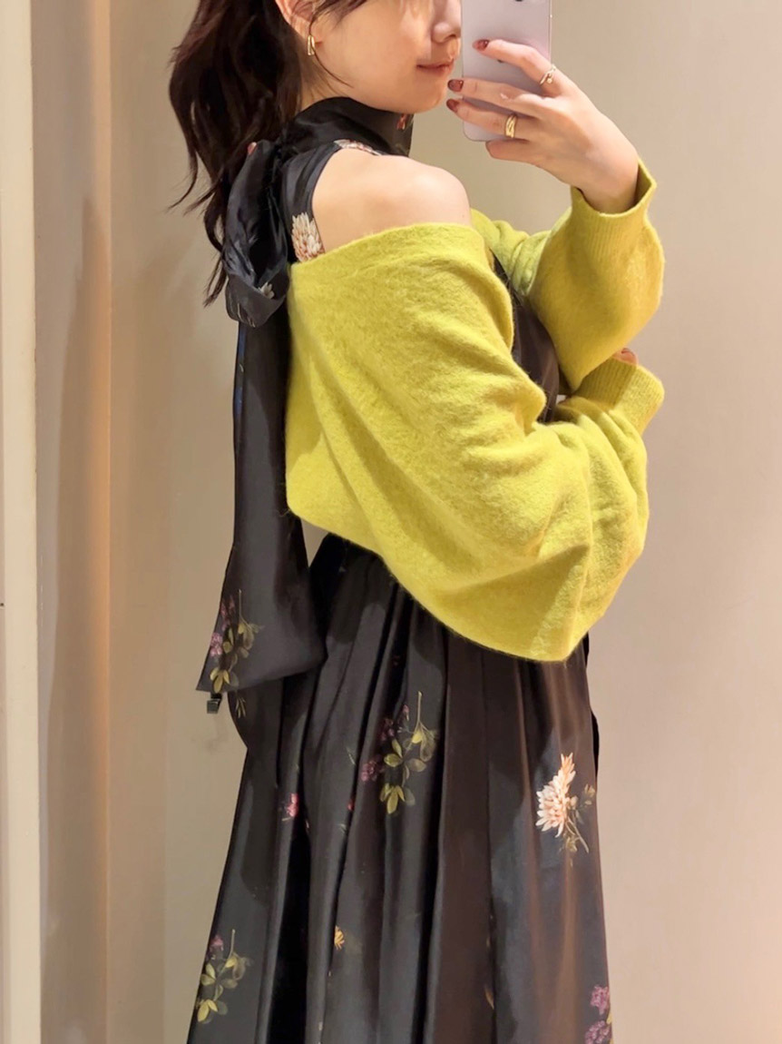 Sustainableフラワーモチーフワンピース×ボレロセット(マキシ・ロング