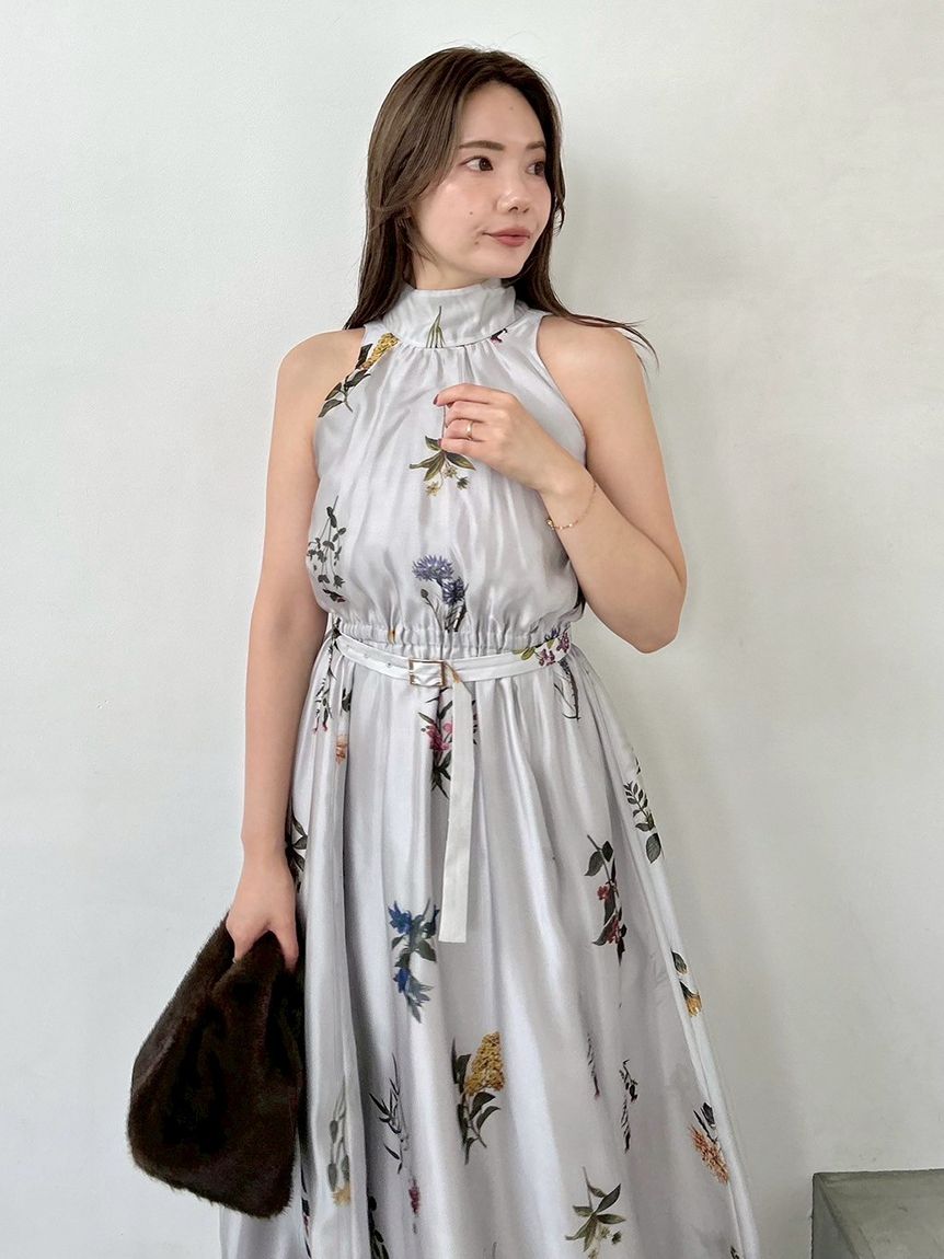 Sustainableフラワーモチーフワンピース×ボレロセット(マキシ・ロング