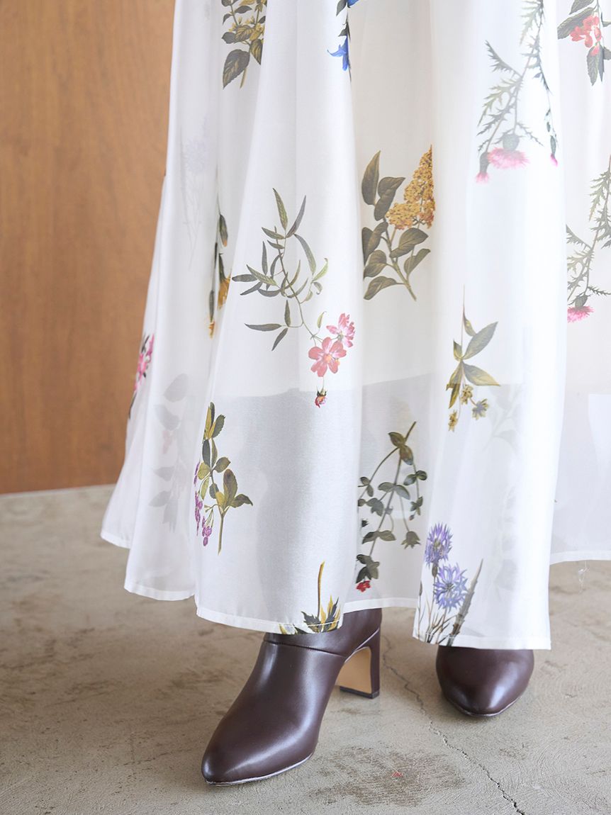 Sustainableフラワーモチーフワンピース×ボレロセット(マキシ・ロング