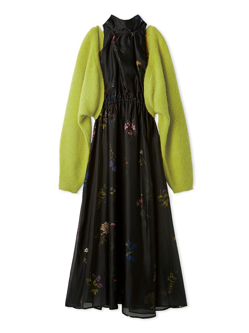 Sustainableフラワーモチーフワンピース×ボレロセット(マキシ・ロング