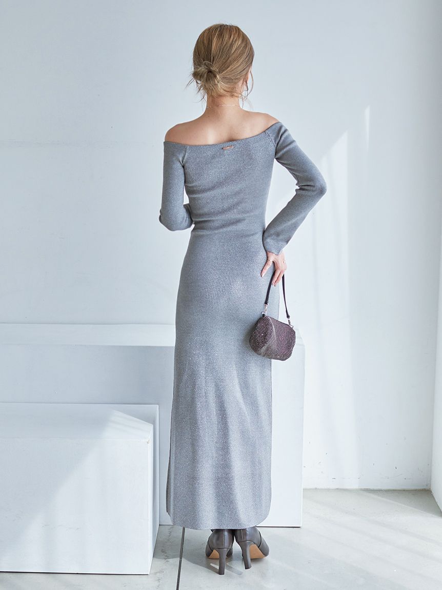 オフショルIラインニットワンピース【カンヘウォン着用】(マキシ