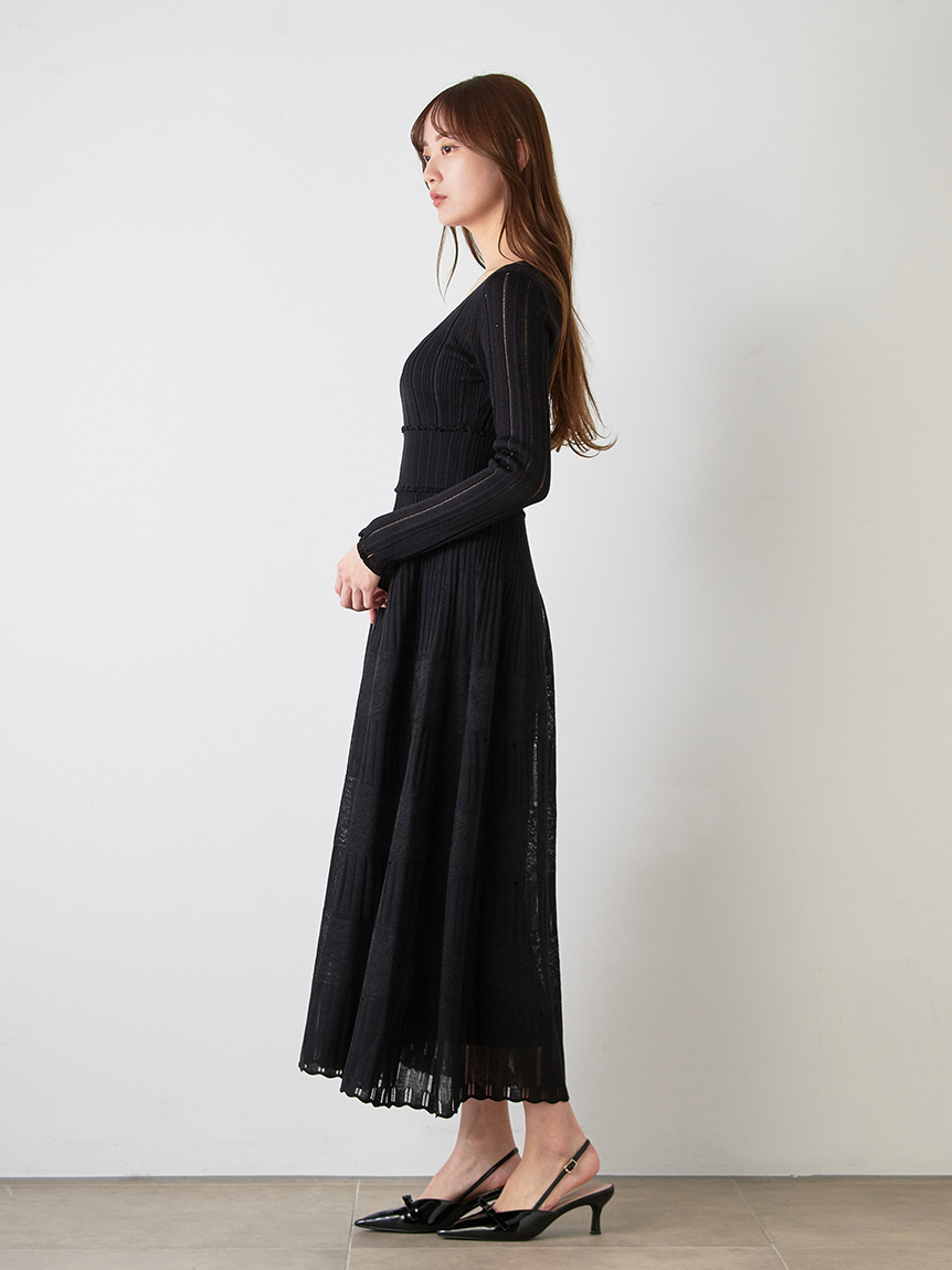 レースクロシェロングドレス(マキシ・ロングワンピース)｜ワンピース