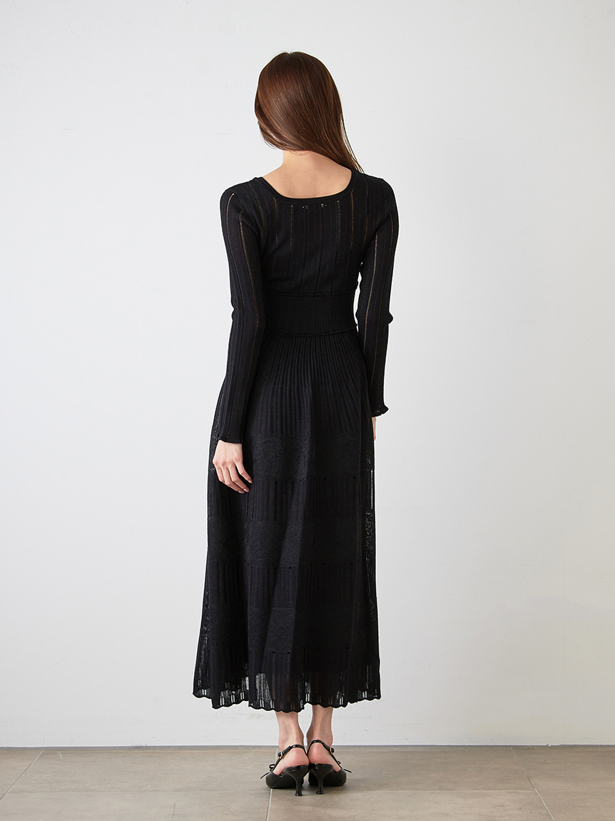 レースクロシェロングドレス(マキシ・ロングワンピース)｜ワンピース