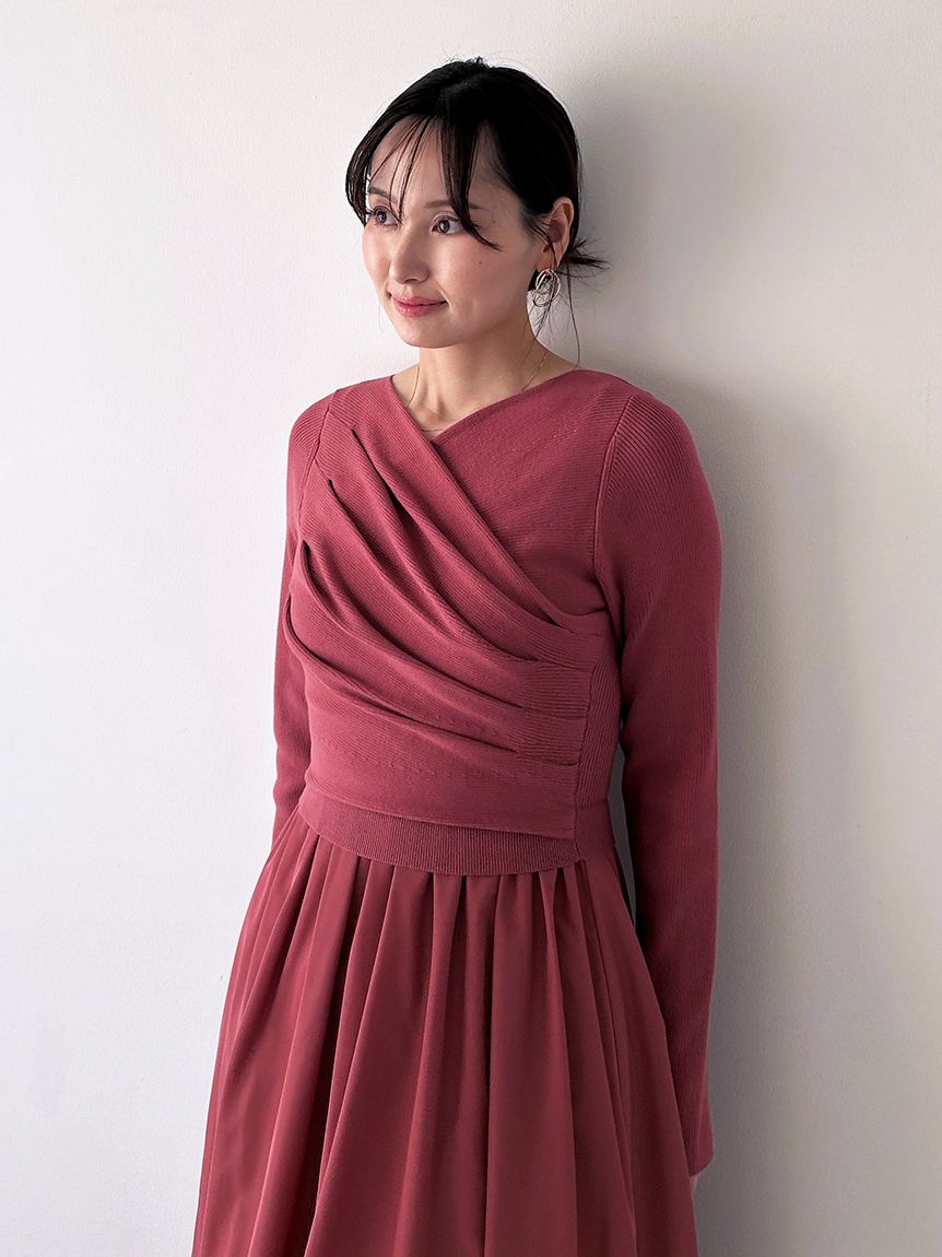 ニットドッキングワンピース(マキシ・ロングワンピース)｜ワンピース