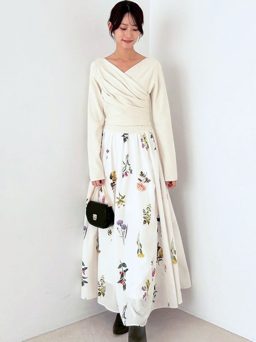 ニットドッキングワンピース(マキシ・ロングワンピース)｜ワンピース