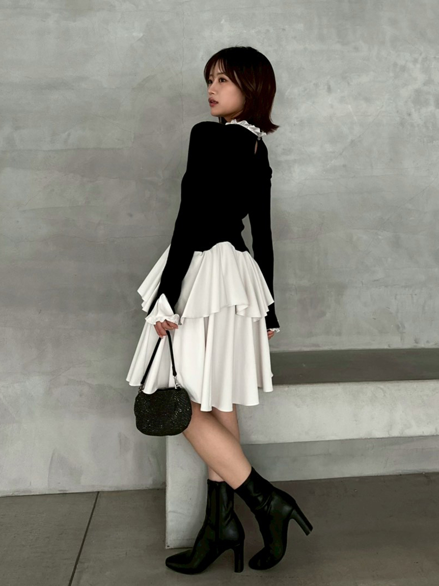 Sustainableドッキングミニニットワンピース(ミニワンピース