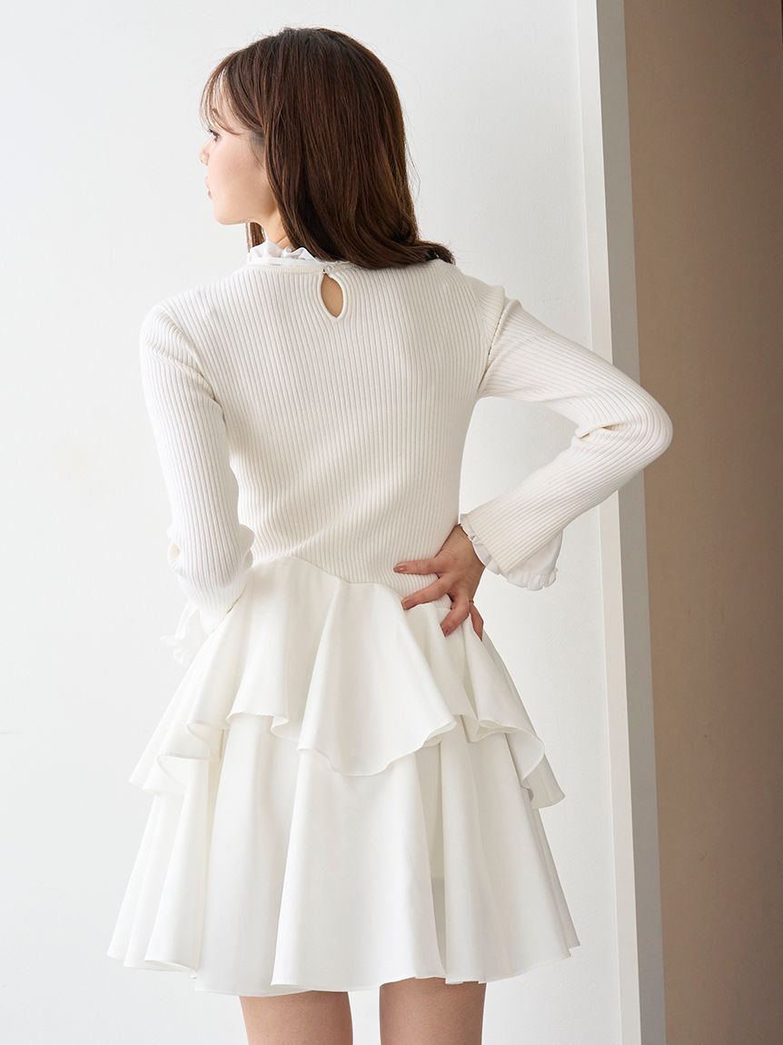 Sustainableドッキングミニニットワンピース(ミニワンピース