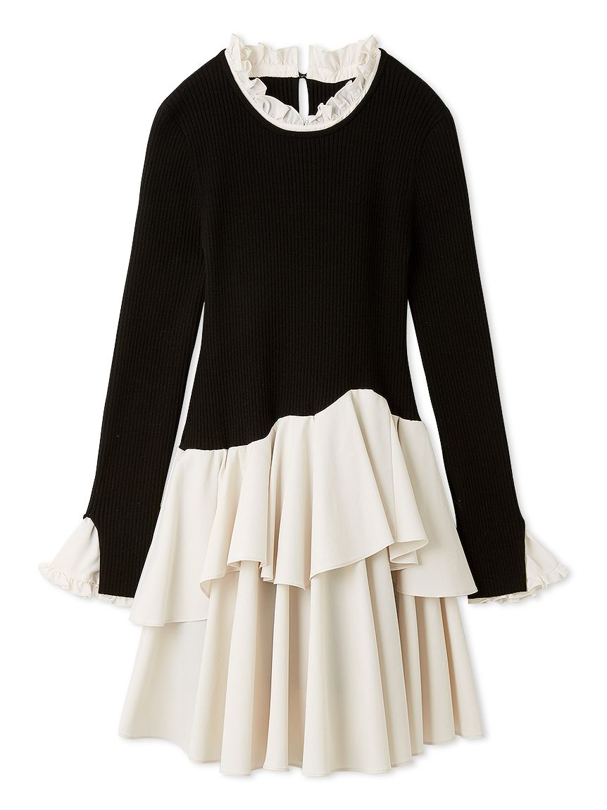 Sustainableドッキングミニニットワンピース(ミニワンピース