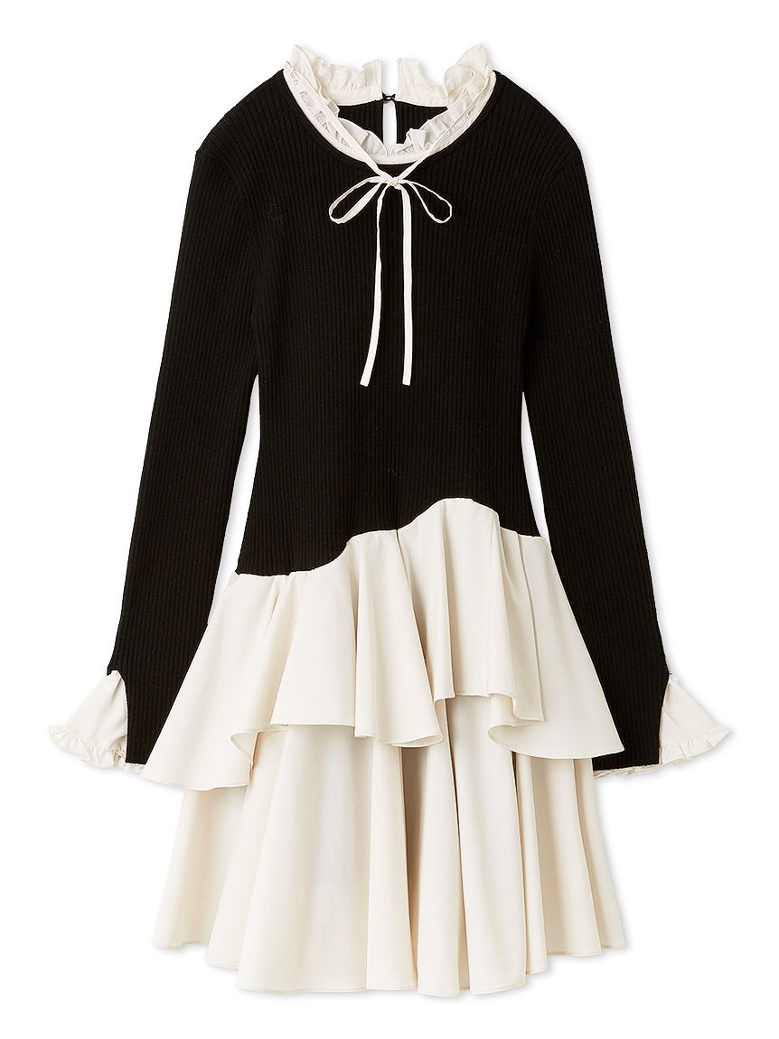 Sustainableドッキングミニニットワンピース(ミニワンピース