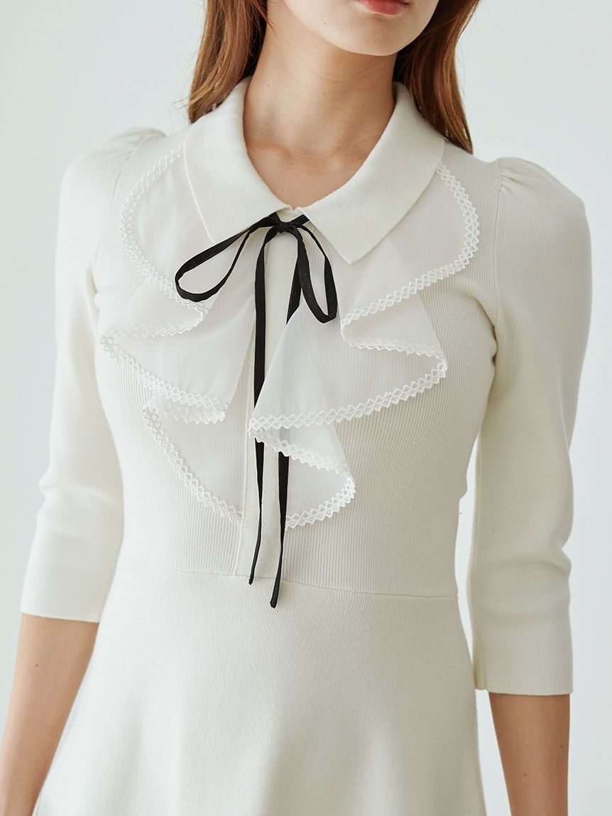 ラッフルミニニットワンピース(ミニワンピース)｜ワンピース｜SNIDEL