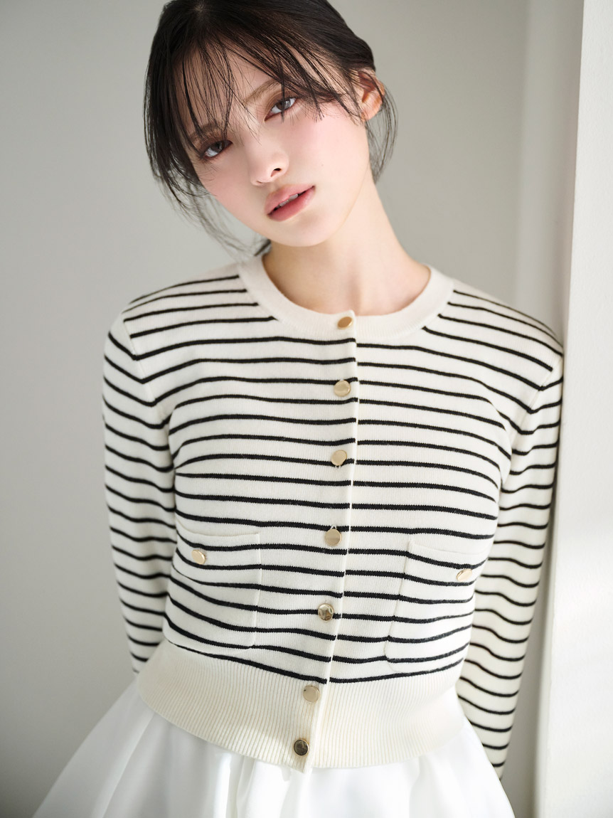 Sustainableニットカーデ×ティアードスカートセット(セットアップ