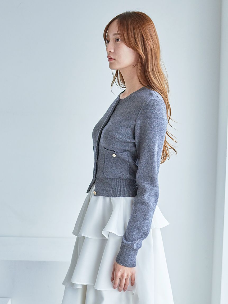 エルフ.モール 楽天市場】スナイデル SNIDEL Sustainableニットカーデ×ティアード