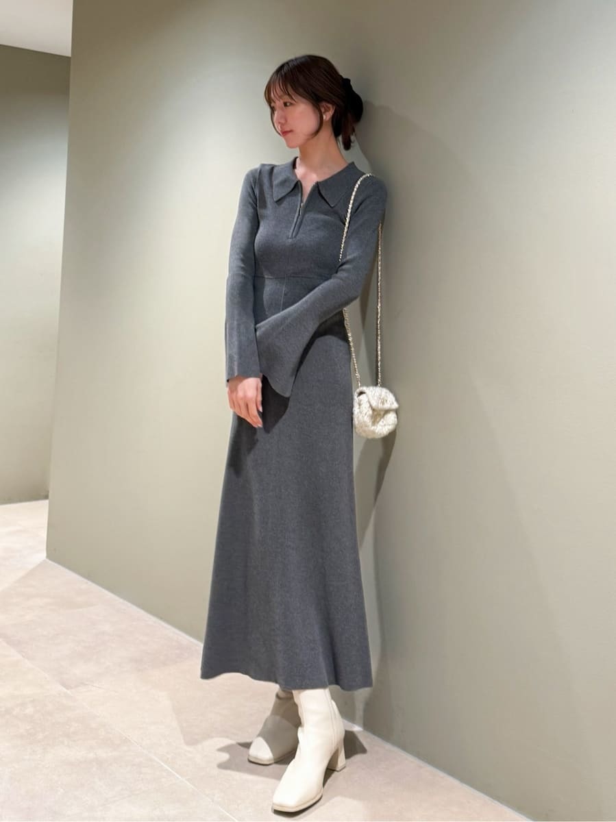 新品タグ付き SNIDEL スナイデル スキッパーニットワンピース MNT Sustainableスキッパーニットワンピース(マキシ・ロングワンピース