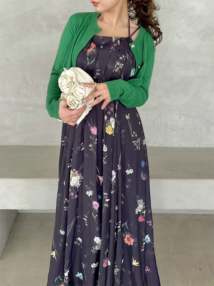 カーデセットフローラルプリントキャミワンピース(マキシ・ロング