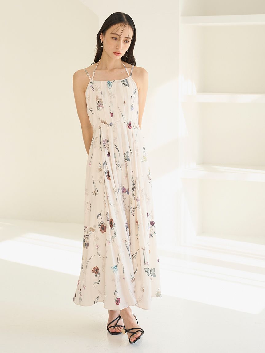 カーデセットフローラルプリントキャミワンピース(マキシ・ロング