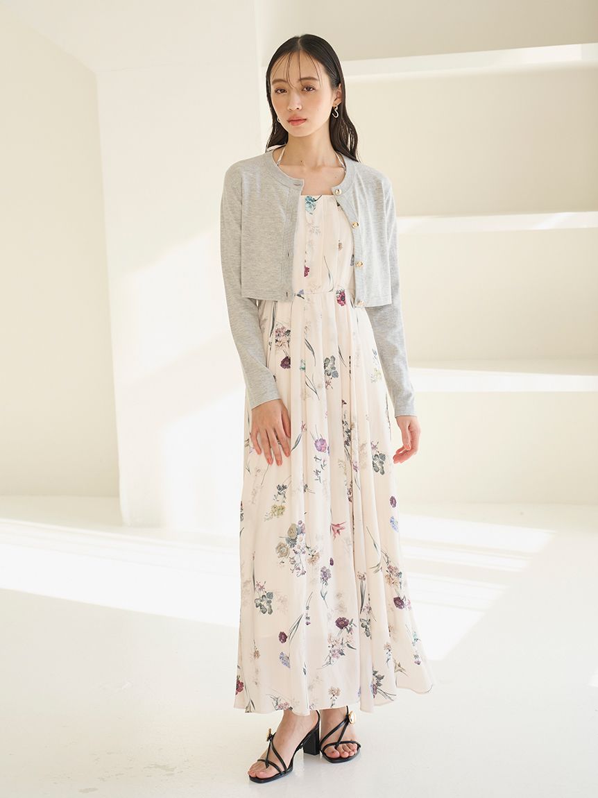 カーデセットフローラルプリントキャミワンピース(マキシ・ロング