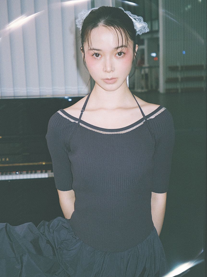 Chacott】コラボニットバルーンワンピース(ニットワンピース