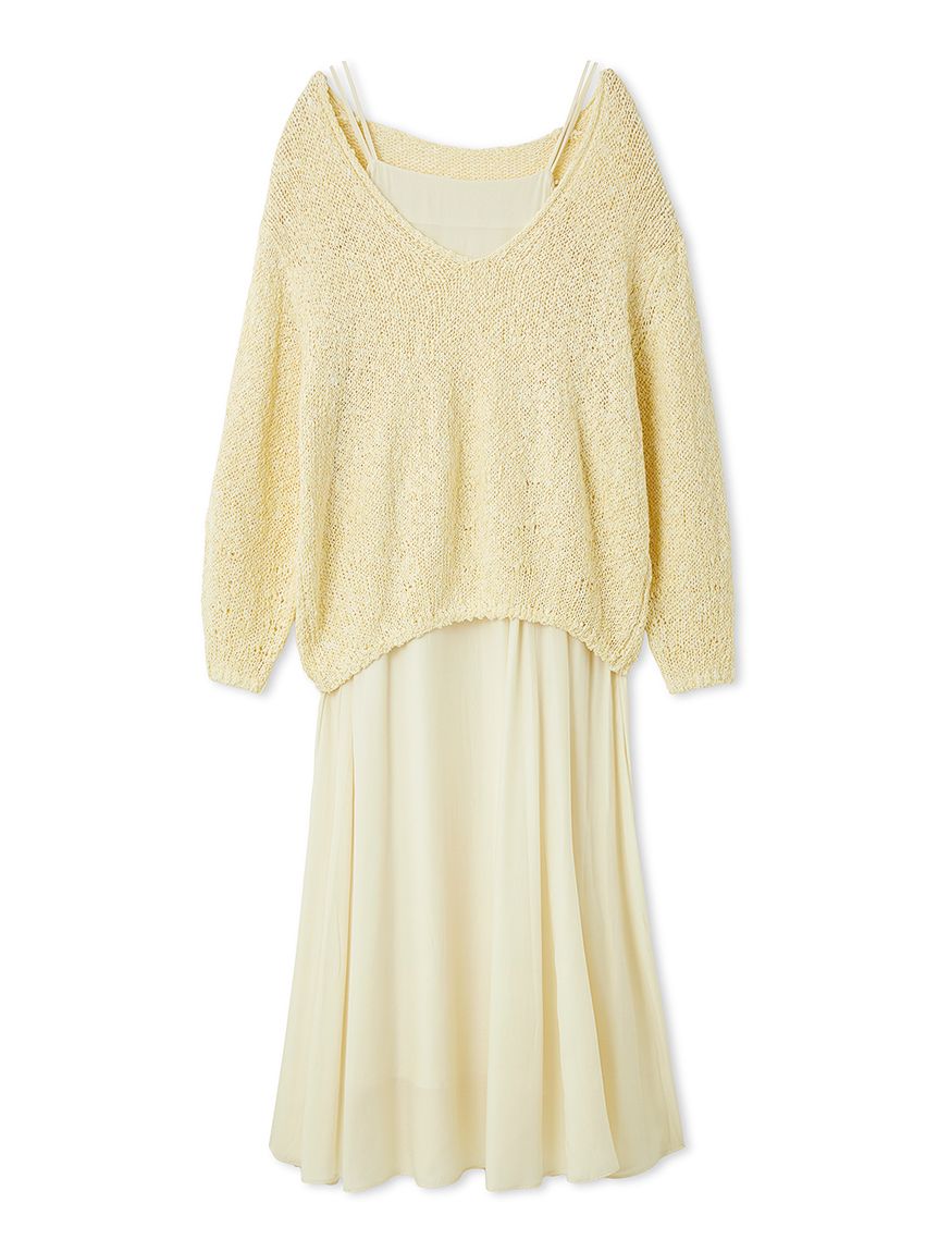 スラブニットセットワンピース(マキシ・ロングワンピース)｜ワンピース