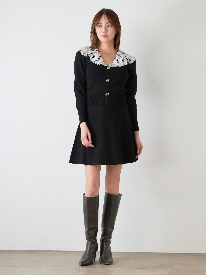 snidel スナイデル ニットミニワンピ&ガーデ セット SNIDEL（スナイデル） (冬セール50%OFF&300円OFF) ニットセットキャミ