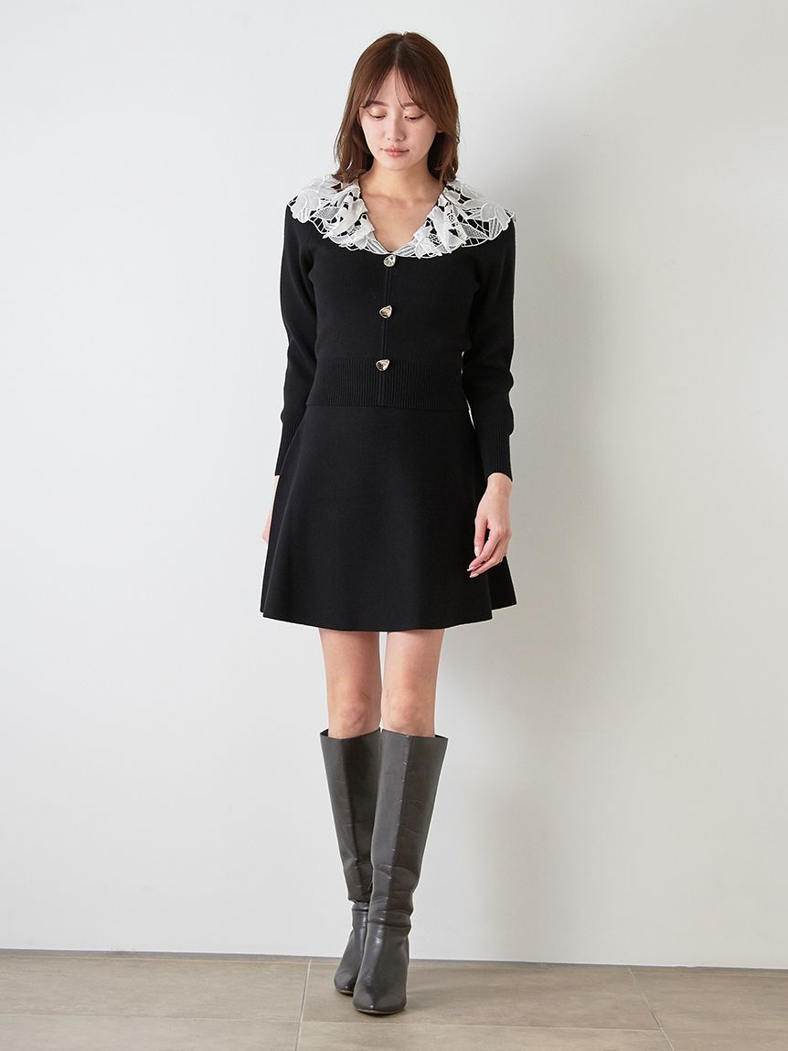 【なな】新品 snidel スナイデル タックミニワンピース NEW YEAR'S SPECIAL ITEM】ミニニットセット(トップス＆ボトムセット