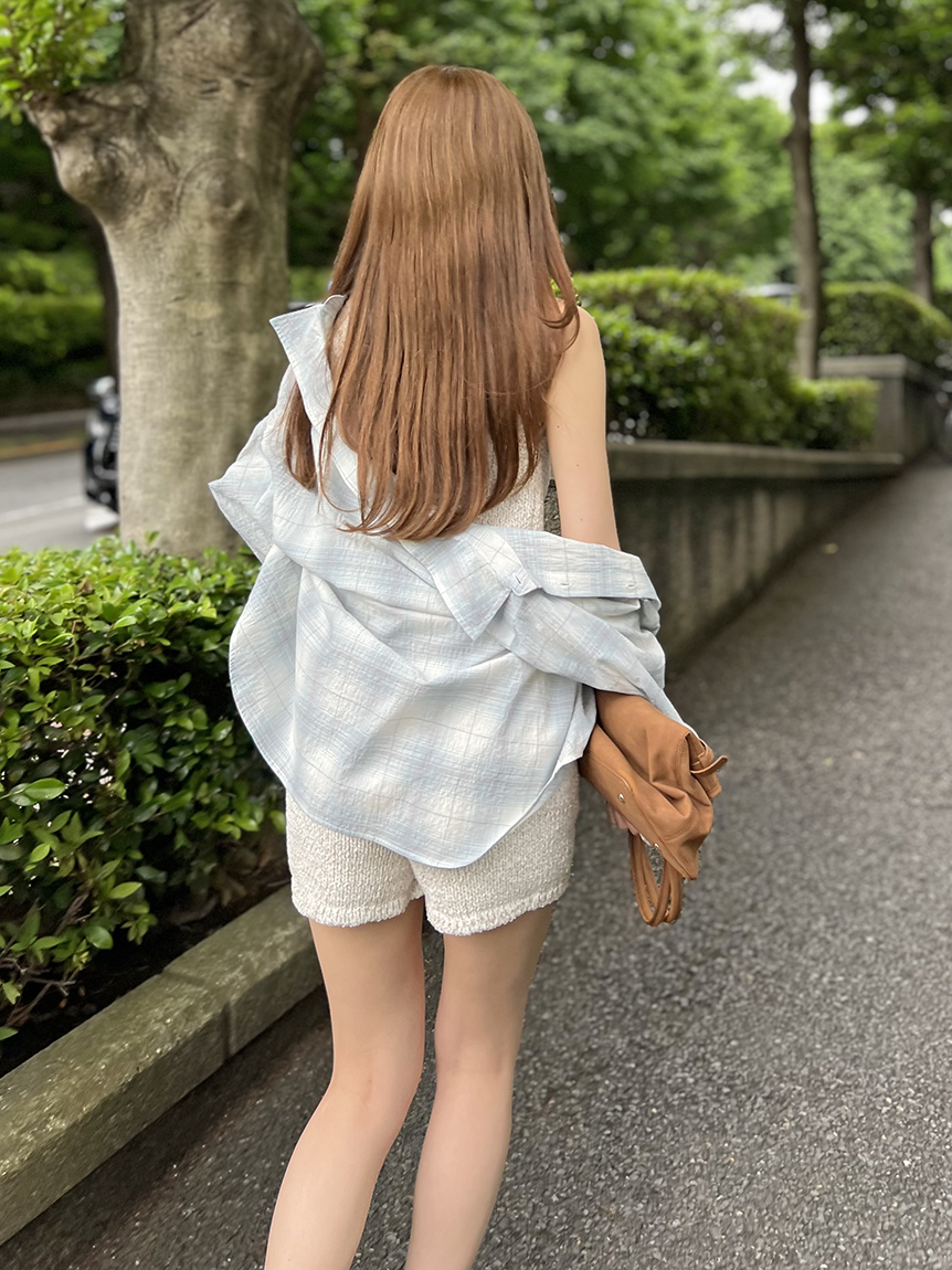 mmts0727　SNIDEL スナイデル　Sustainable スナイデル SNIDEL Sustainableニットジレプルオーバー （WHT