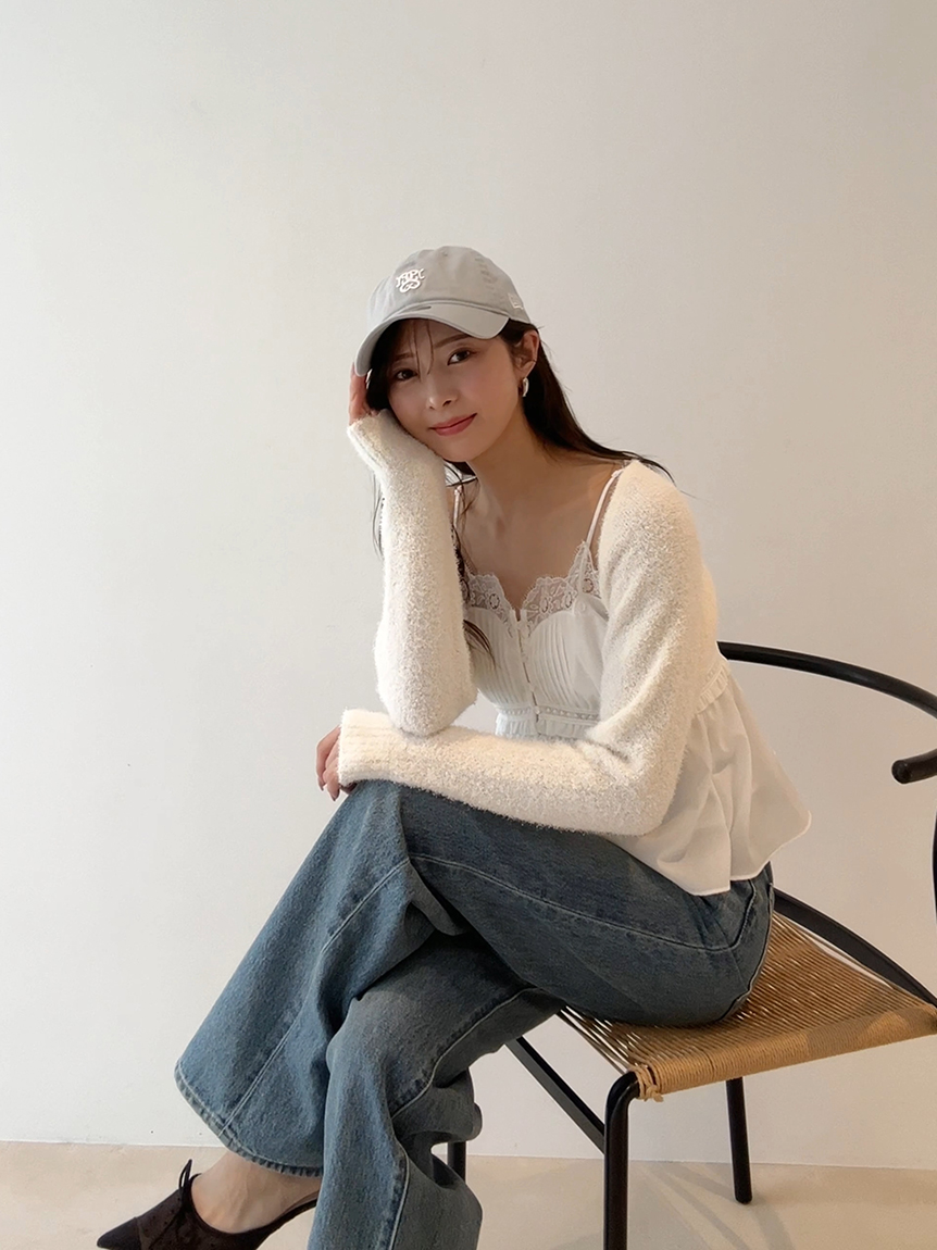ボレロ×レースキャミセットアップ(ニット)｜トップス｜SNIDEL