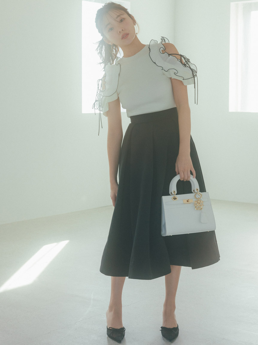 SNIDEL｜プリーツフリルニットプルオーバー | Rakuten Fashion