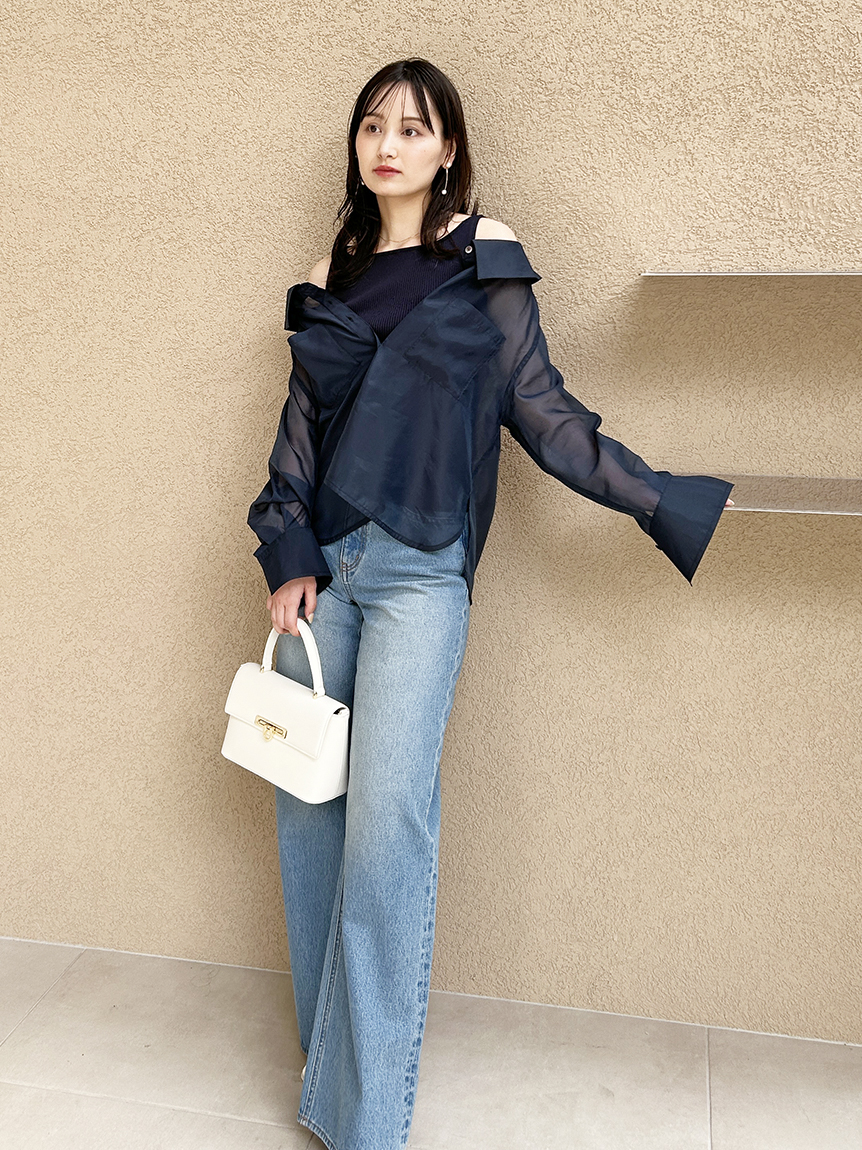 ♡限定値下げ♡SNIDEL Sustainableシアーシャツニットセット 新作 Sustainableシアーシャツニットセット(ニット)｜トップス