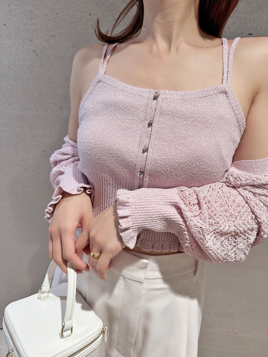 SNIDEL リボンビジューシアーカーディガン・ビスチェ SNIDEL リボンビジューシアーカーディガン・ビスチェのセット snidel