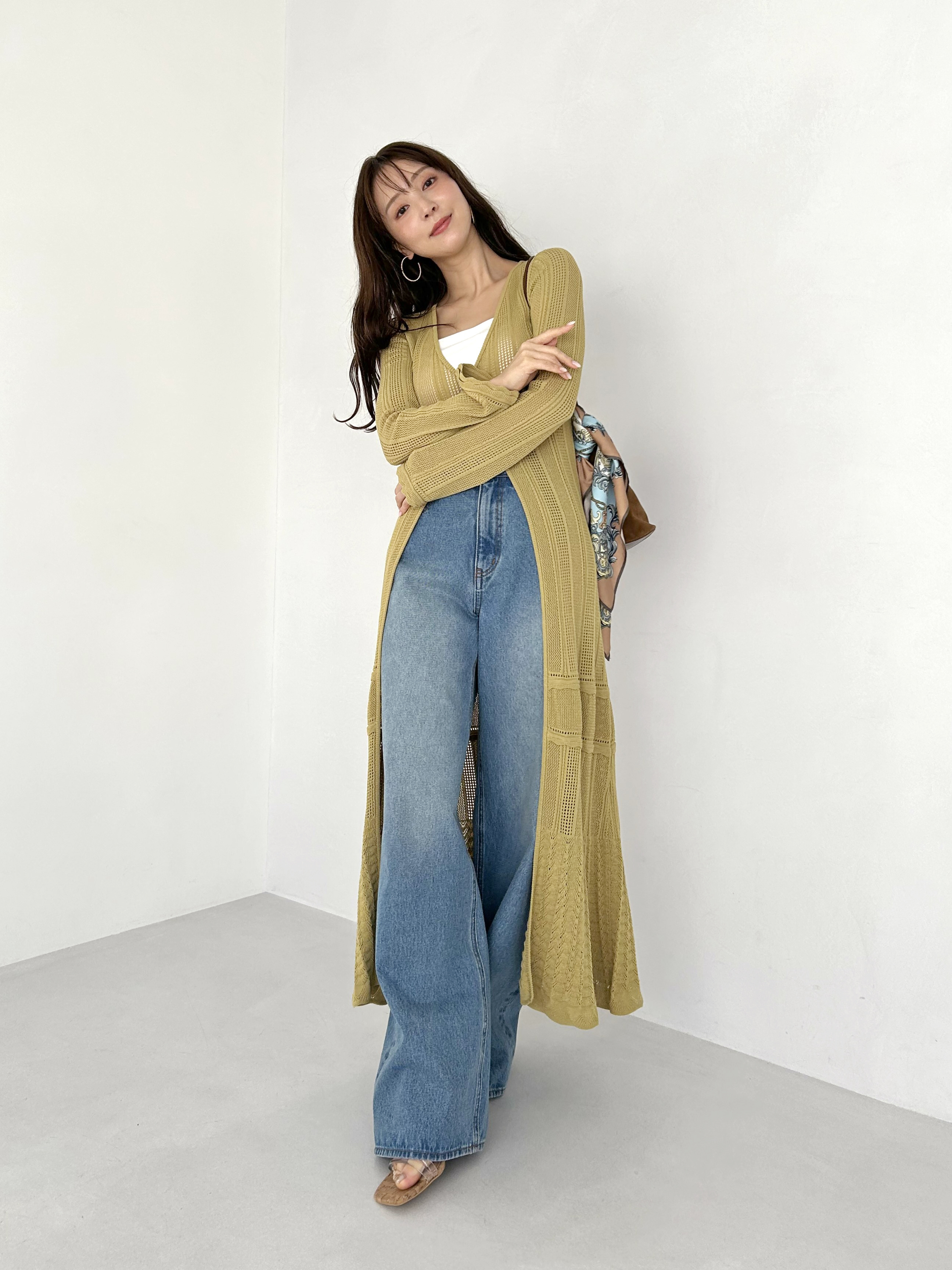 経堂) スナイデル SNIDEL クロシェライクガウン カーディガン SWNT252123 ONEサイズ 25SS 定価1.9万 クロシェライクガウン(カーディガン)｜トップス｜SNIDEL