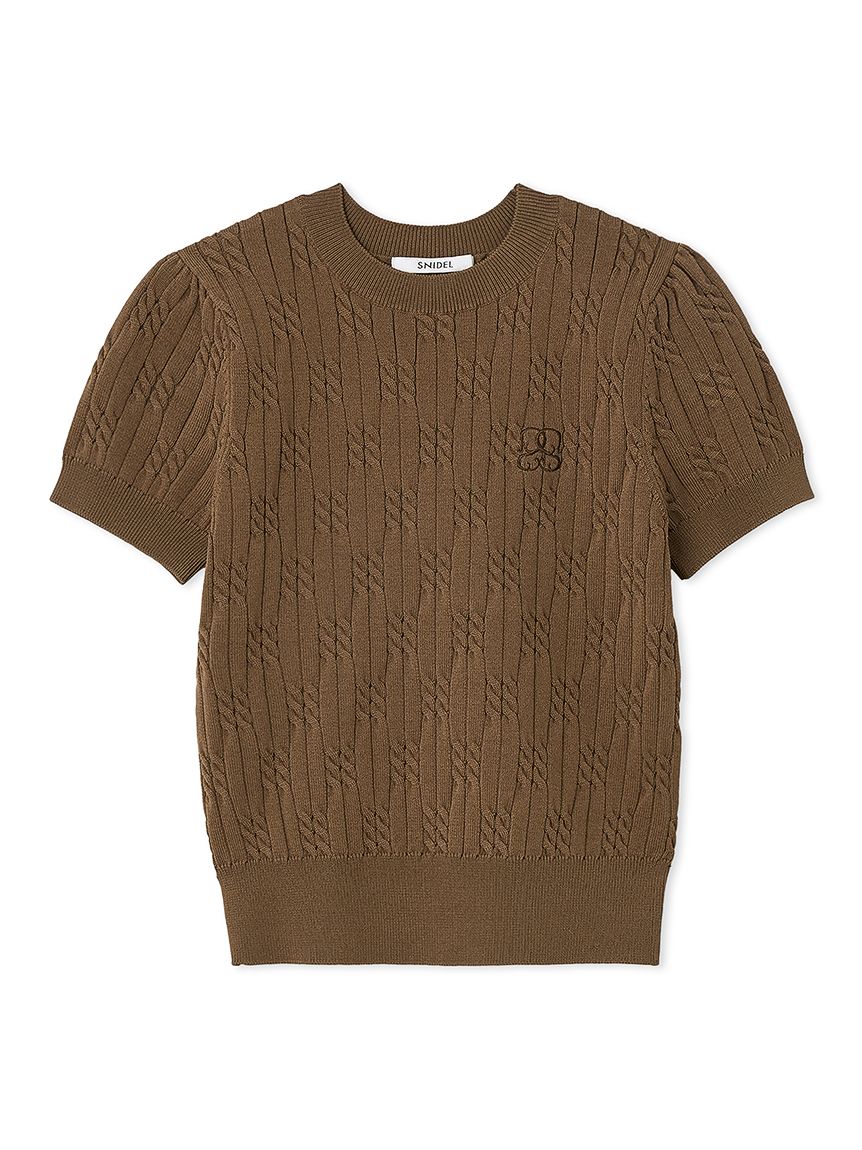 Sustainableワンポイントニットプルオーバー(ニット)|トップス Sustainableワンポイントニットプルオーバー(ニット)|トップス