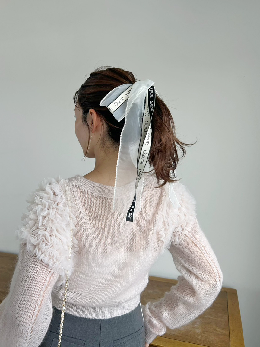 Chacott】チュールスリーブニットカーディガン(ニット)｜トップス