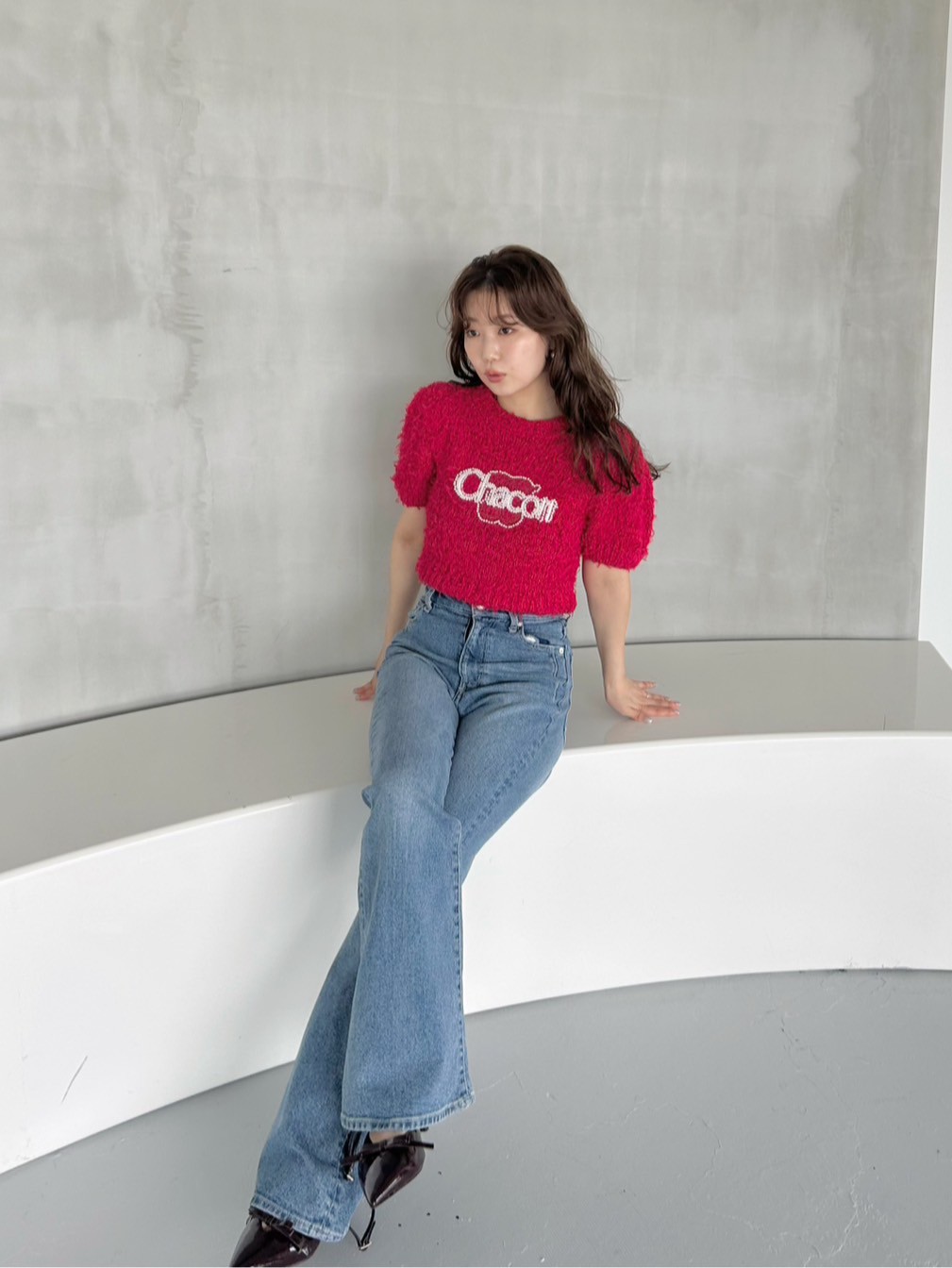 snidel×Chacott ジャガードハーフプルオーバー Chacott】ジャガードハーフプルオーバー（ニット）｜SNIDEL