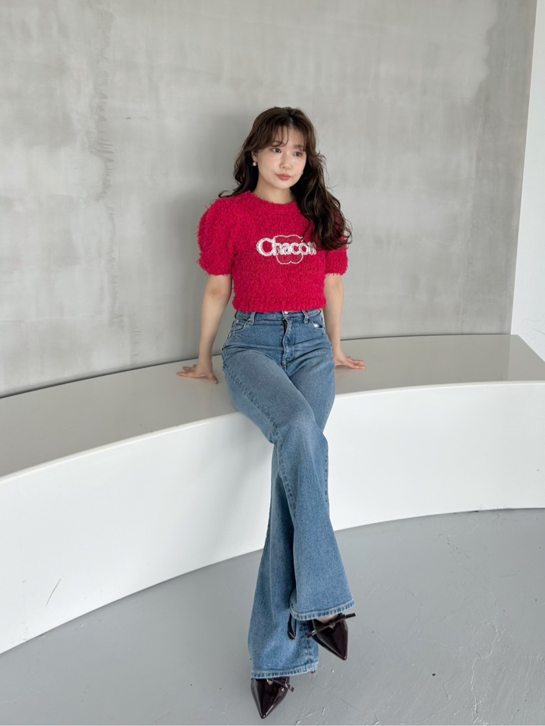 Chacott】ジャガードハーフプルオーバー(ニット)｜トップス